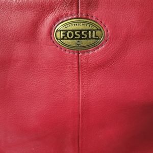 Fossil red leather purse